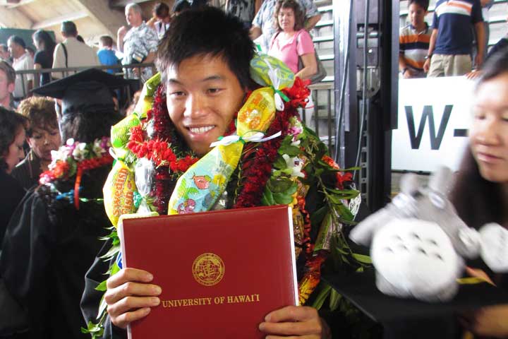 Graduating from University of Hawaii at Hilo